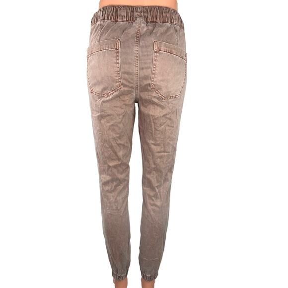 American Eagle Tan Beige Drawstring Cargo Skinny  Zip Utility Jogger Pants Sz 6 - Picture 3 of 5